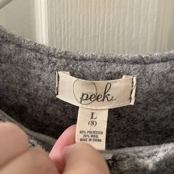 Peek Kids Girls Gray Wool Blend Coat Jacket Size Large 8 - Picture 7 of 12